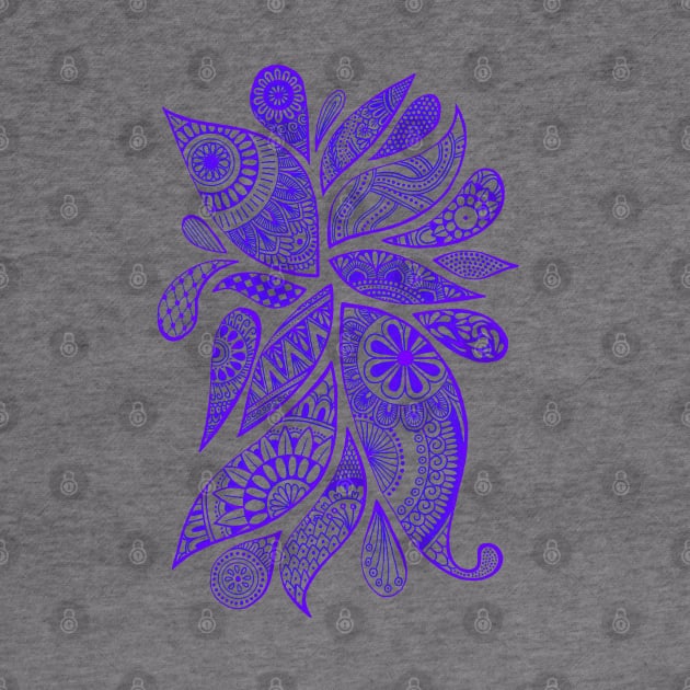 Abstract Zentangle Swirls Design (indigo on white) by calenbundalas